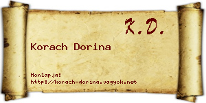 Korach Dorina névjegykártya